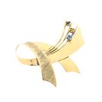 Gouden abstracte broche mix van saffieren (vintage, speld), Sieraden, Tassen en Uiterlijk, Broches, Gebruikt, Overige kleuren