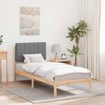 vidaXL Bedframe met Gevoerd Hoofdgedeelte Lichtgrijs 75 x, Verzenden, Nieuw, Hout