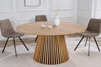 Ronde eettafel VALHALLA WOOD 120 cm naturel eiken kolomvoet, Ophalen of Verzenden, Nieuw