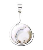 Zilveren Nautilus fragment schelp rond XL kettinghanger, Verzenden, Nieuw