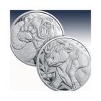 Wereld. Silver medal ND Bull & Bear , 1 Oz (.999) (Zonder