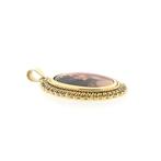 Gouden hanger met Emaille DArt portret | Vintage/antiek, Ophalen of Verzenden, Gebruikt, Goud, Overige merken