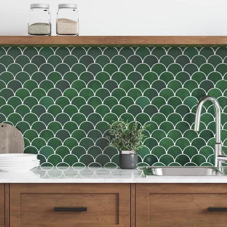 vidaXL Vis schaal tegel 20 pcs Donkergroen 30 x 30 cm, Hobby en Vrije tijd, Knutselen, Nieuw, Verzenden