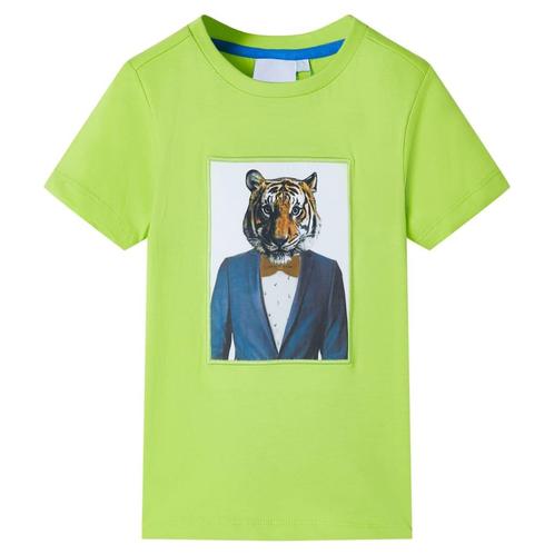 vidaXL Kindershirt met korte mouwen 128 limoengroen, Kinderen en Baby's, Kinderkleding | Overige, Nieuw, Verzenden