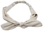 Haarband Knoop Strik Ruit Print Beige, Nieuw