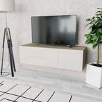 vidaXL Tv-meubel 120x40x34 cm bewerkt hout hoogglans wit en, 100 tot 150 cm, Verzenden, Nieuw, Minder dan 100 cm