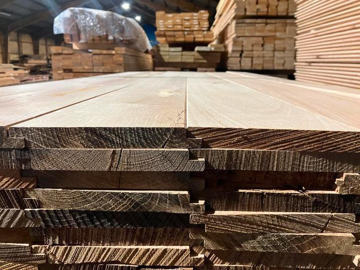 Eiken planken-dakbeschot-halfhouts rabat-vloerdeel-wanddelen, Doe-het-zelf en Verbouw, Hout en Planken, Eiken, 200 tot 250 cm