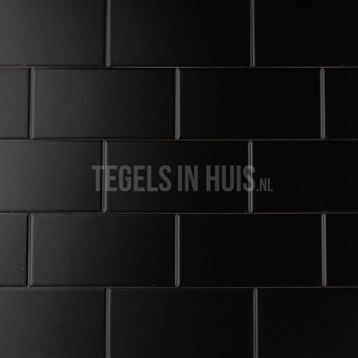 Wandtegel evolution mat zwart 7,5x15 cm wandtegel, Doe-het-zelf en Verbouw, Tegels, Wandtegels, Nieuw, 10 m² of meer, Keramiek