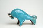 Urszula Despet - sculptuur, Blue Bull - 10 cm - Keramiek -