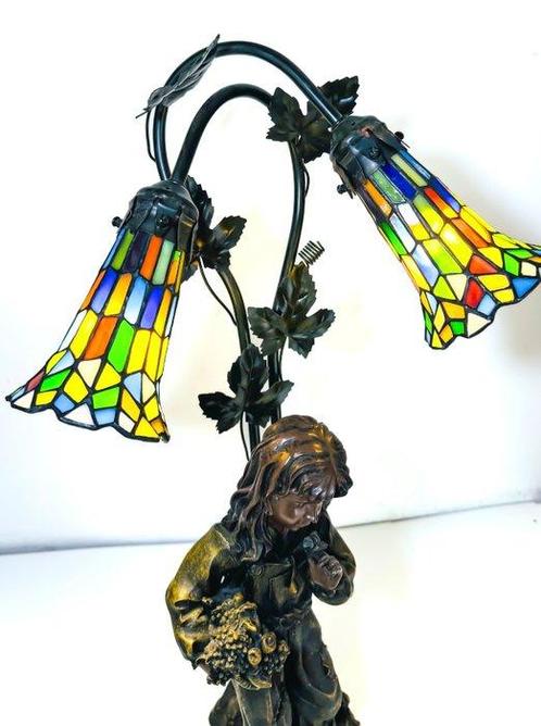 Tafellamp - Glas-in-lood, Antiek en Kunst, Curiosa en Brocante