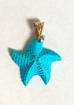 Zonder Minimumprijs - Hanger - 18 karaat Geel goud Turquoise