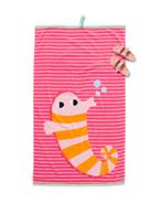 HEMA Kinder strandlaken 80x140cm velours zeepaardje van sale, Verzenden, Nieuw, Roze