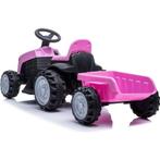 Elektrische kinder tractor roze met trailer - accu voertuig, Kinderen en Baby's, Ophalen of Verzenden, Nieuw
