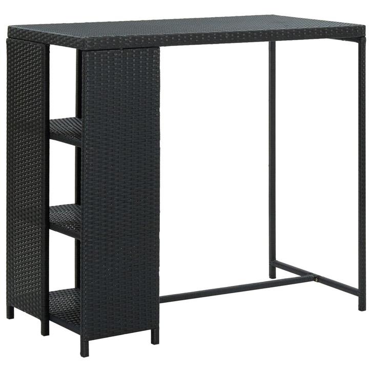 vidaXL Bartafel met opbergrek 120x60x110 cm poly rattan, Huis en Inrichting, Tafels | Eettafels, Nieuw, Verzenden