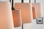 Design hanglamp LEVELS 100cm bruin beige linnen kapjes, Nieuw, Ophalen of Verzenden