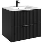 Badplaats Badkamermeubel Set Delta 60 cm - Zwart - Badmeubel, Huis en Inrichting, Verzenden, Nieuw, Wastafelkast