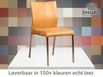 Leren eetkamerstoel Basic - Vintage Cognac (cognac) - Poten, Huis en Inrichting, Stoelen, Bruin, Nieuw, Leer, Ophalen of Verzenden