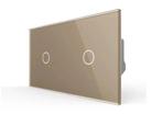 Livolo Touch Wisselschakelaar | Goud | 1+1 | Design |, Ophalen of Verzenden, Nieuw, Schakelaar