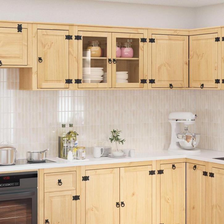 vidaXL Kast met plank Honing 60 x 32 x 40 cm Massief, Huis en Inrichting, Keuken | Keukenelementen, Bruin, Nieuw, Verzenden