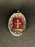 Reliekhouder - Glas, Textiel, Verzilverd - 1850-1900 -