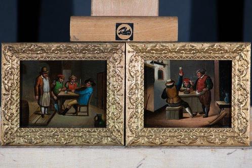 Hollandse School (XVII) - (XIX uitvoering) - Taverne, Antiek en Kunst, Kunst | Schilderijen | Klassiek