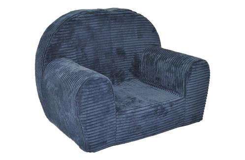 Kinderfauteuil - LINCOL - 60x40x45 cm - corduroy - blauw, Kinderen en Baby's, Kinderkamer | Tafels en Stoelen, Nieuw, Ophalen of Verzenden
