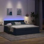 vidaXL Bedframe met matras 180x200cm stof blauw, Eenpersoons, Nieuw, 80 cm, 200 cm