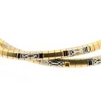 Bicolor gouden omega collier | 43 cm (slangenketting), Goud, Gebruikt, Ophalen of Verzenden, Overige kleuren