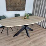 Deens Ovale eiken EETTAFEL Ovaal Rond Boomstam ACTIEPRIJZEN, Huis en Inrichting, Tafels | Eettafels, 100 tot 150 cm, Verzenden