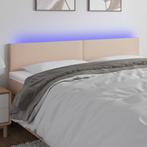 vidaXL Hoofdbord LED 180x5x78/88 cm kunstleer, Verzenden, Nieuw, Bruin, Overige materialen