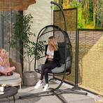 TRUUSK Hangstoel Hangmand Polyrattan - Opvouwbaar - Met Kuss, Verzenden, Nieuw