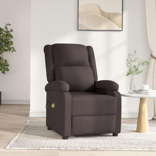 vidaXL Massagestoel elektrisch verstelbaar stof donkerbruin, Sport en Fitness, Massageproducten, Nieuw, Verzenden