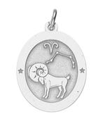 Zilveren Sterrenbeeld ram ovaal kettinghanger, Verzenden, Nieuw
