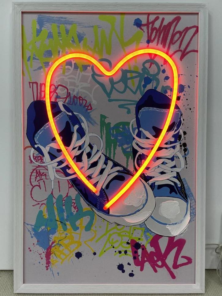 Neon Art Heart, Huis en Inrichting, Woonaccessoires | Schilderijen, Tekeningen en Foto's