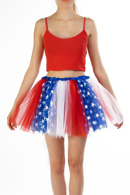 Tutu USA Rood Wit Blauw Petticoat XS S 140 146 152 158 164 T, Kleding | Dames, Carnavalskleding en Feestkleding, Kleding, Nieuw