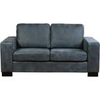 Leren bank Enjoy - 2 zits - Kenia Denim (blauw) - Poten, Huis en Inrichting, Banken | Bankstellen, 150 tot 200 cm, Nieuw, Ophalen of Verzenden