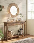 Consoletafel Landelijk – 3 Laden &amp; Plank, 120×24×76 cm, Antiek en Kunst, Verzenden