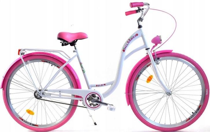 Meisjesfiets 26 inch stevig model wit met roze van Dallas..., Fietsen en Brommers, Fietsen | Meisjes, Nieuw, Ophalen of Verzenden