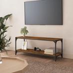vidaXL Tv-meubel 100x33x41 cm bewerkt hout en staal gerookt, 100 tot 150 cm, Verzenden, Nieuw, Minder dan 100 cm