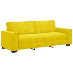 Luxe Fluweel Bank Geel | Retourdeal | Huiscollectie, Huis en Inrichting, 75 tot 100 cm, Ophalen of Verzenden, Rechte bank, 200 tot 250 cm