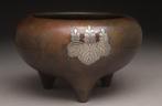 Heian - Wierookvat - Very fine censer with silver inlay, Antiek en Kunst