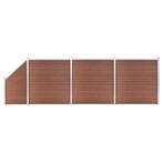 vidaXL Schuttingset 3 vierkant en 1 schuin 619x186 cm HKC, Verzenden, Nieuw, Kunststof, 1 tot 2 meter