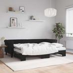 vidaXL Slaapbank onderschuifbed en matrassen 80x200 cm, Huis en Inrichting, Slaapkamer | Bedden, Eenpersoons, Verzenden, Zwart