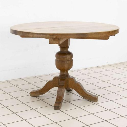 Ronde Coulissentafel Massief Eiken, Huis en Inrichting, Tafels | Eettafels, Ophalen of Verzenden