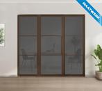 Enkele stalen taatsdeur met glaspaneel, 3 vlaks, brons, rook, Doe-het-zelf en Verbouw, Deuren en Horren, Nieuw, Metaal, Overige typen