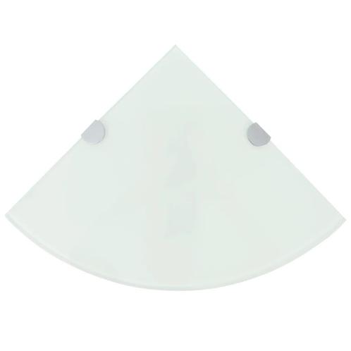 vidaXL Hoekschap met chromen dragers wit 35x35 cm glas, Huis en Inrichting, Woonaccessoires | Wandplanken en Boekenplanken, Nieuw