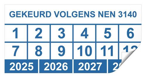 Keuringssticker gekeurd volgens NEN 3140 rechthoek, Hobby en Vrije tijd, Stickers en Plaatjes, Verzenden