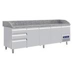 Pizzawerkbank 4 deurs met laden & marmeren blad, Verzenden, Nieuw in verpakking