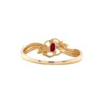 Gouden vintage slagring met robijn en diamant 14 krt, Sieraden, Tassen en Uiterlijk, Ringen, Ophalen of Verzenden, Nieuw