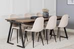 Eetkamerstoel - Inger - Beige - Fluweel - Jörn, Huis en Inrichting, Stoelen, Verzenden, Nieuw